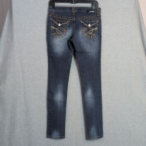 Grane Darcy Super Low Rise Skinny Jeans Button Pocket Juniors 5 - Picture 2 of 6